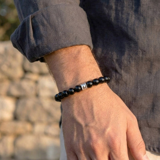 Black Beads Pure – Herrenarmband
