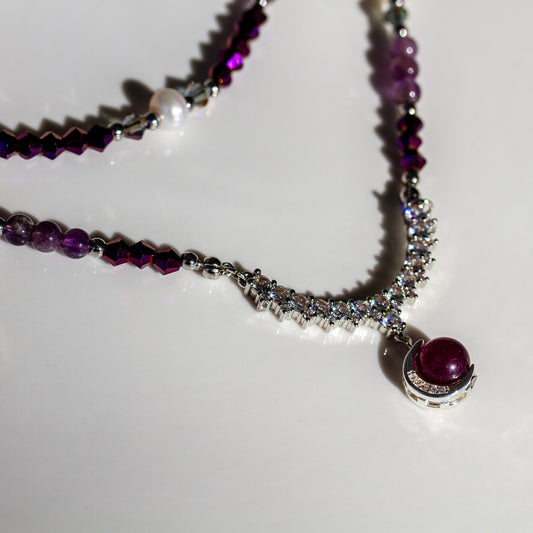 Amethyst Crystal Layering – Schmuckset