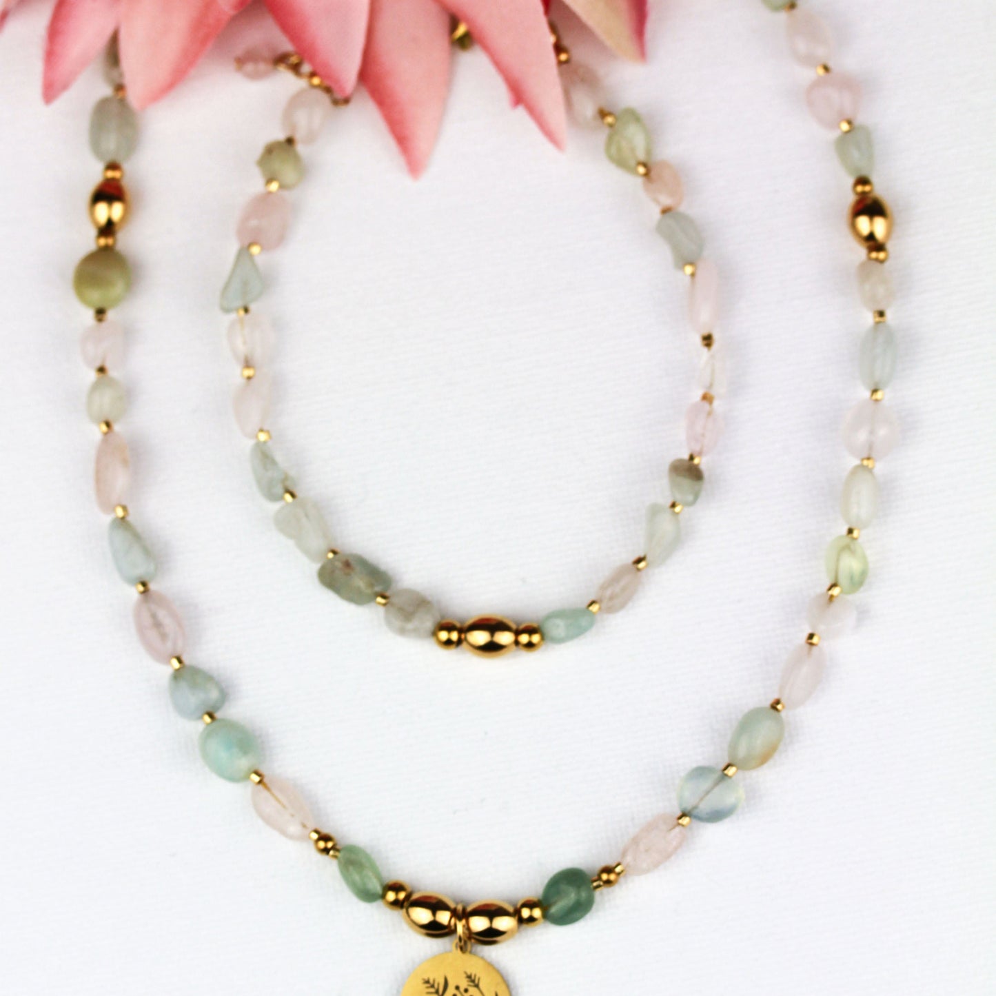 Morganite Meadow Duo – Schmuckset mit Morganit