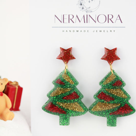 Festive Mix – Weihnachtsohrringe mit festlichem Glitzer
