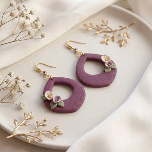 Mauve Bloom Drop – Ohrringe