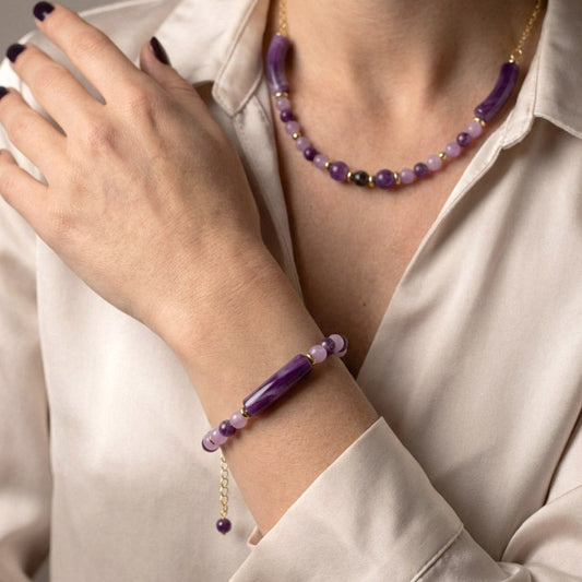 Amethyst Lavender Quartz - Schmuckset