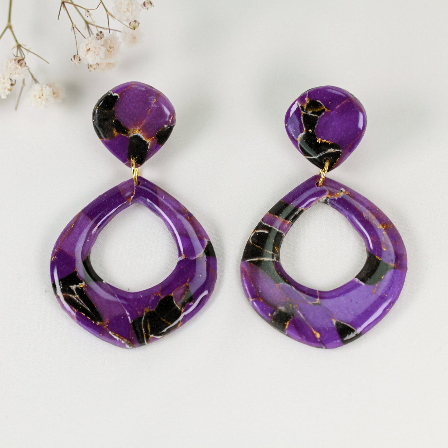 Lilac Noir Marble - Ohrringe