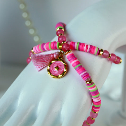 Starry Glow – Mehrlagiges Katsuki-Wickelarmband mit Sternen-Anhänger