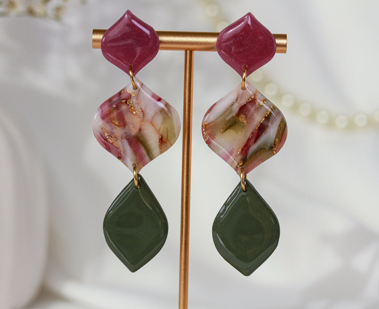 Rosewood Berry Olive Swing – Ohrringe