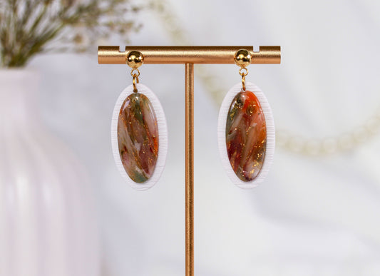 Amber Bloom Oval – Ovale Ohrringe