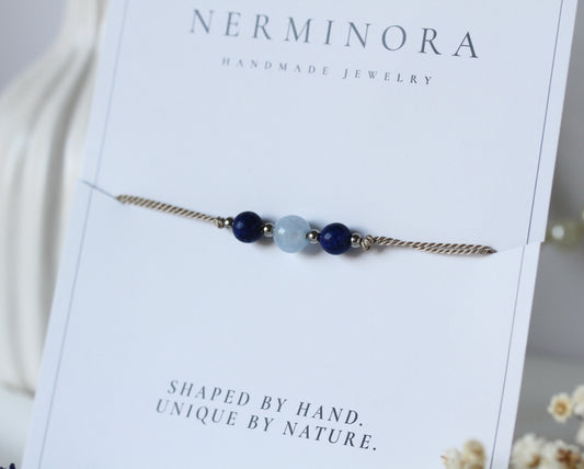 Skystone Line – Armband mit Lapislazuli & Aquamarin