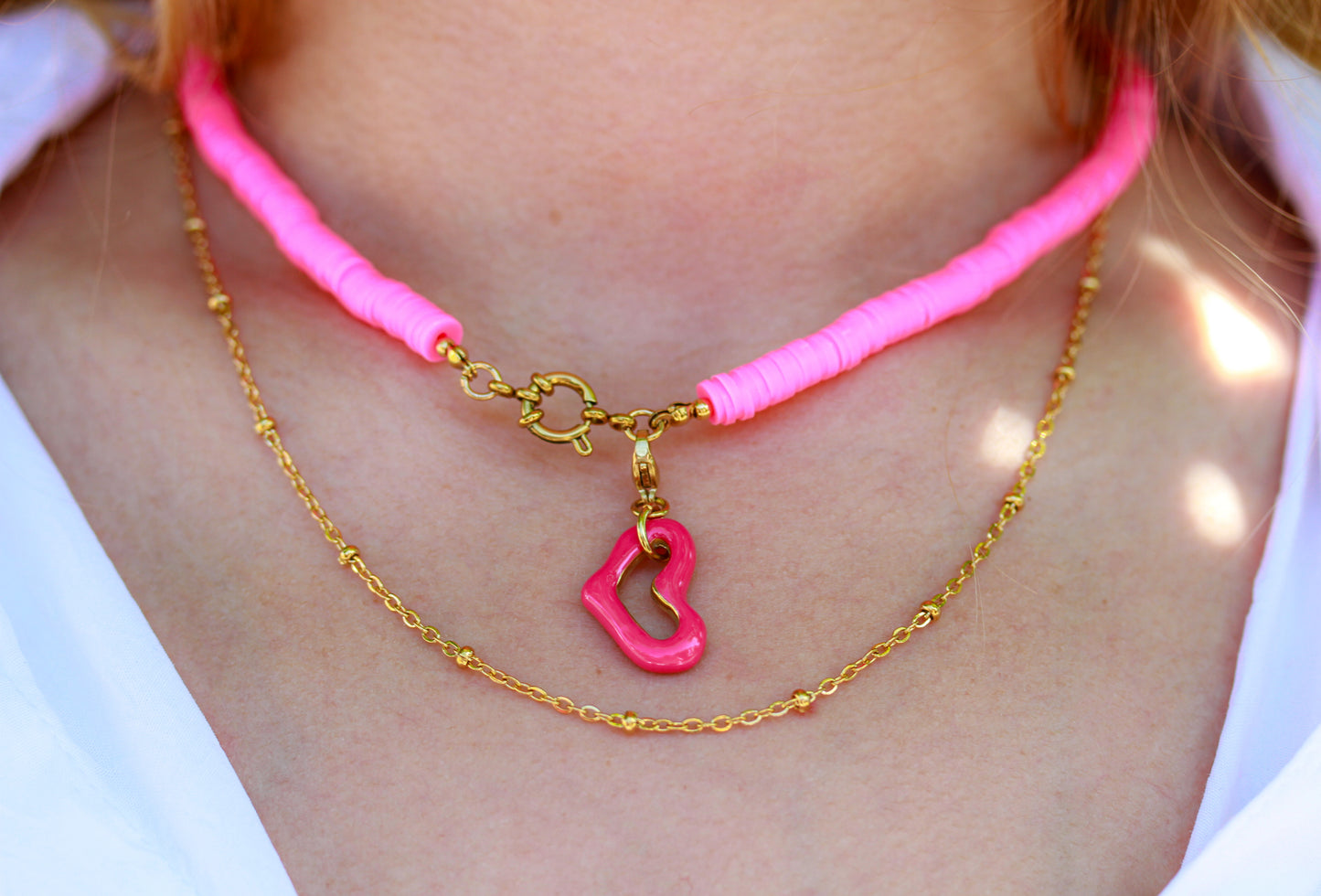 Hot Pink Heart - Halskette