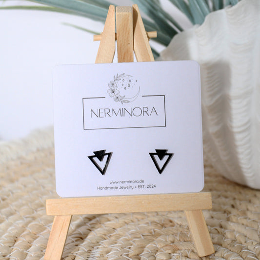 Unisex Dreieck Ohrstecker – Schwarze geometrische Statement Ohrringe