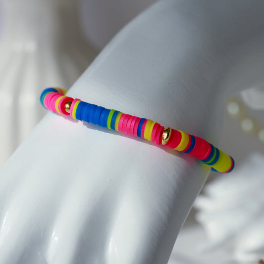 Confetti Pop – Buntes Katsuki-Armband mit Akzentperle