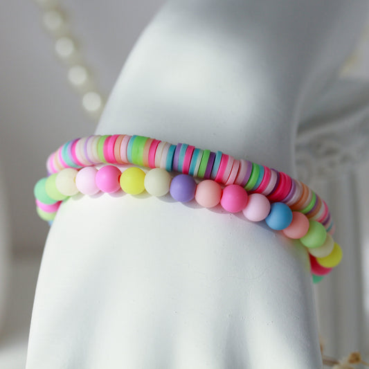 Pastel Dream – Katsuki 2er-Armbandset in Regenbogen-Pastell