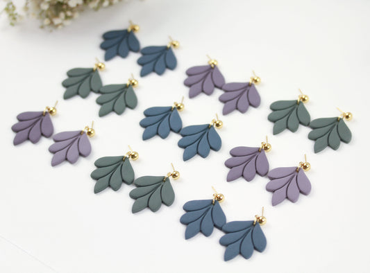 Große Blatt Polymer Clay Ohrringe – Kollektion Dewlight