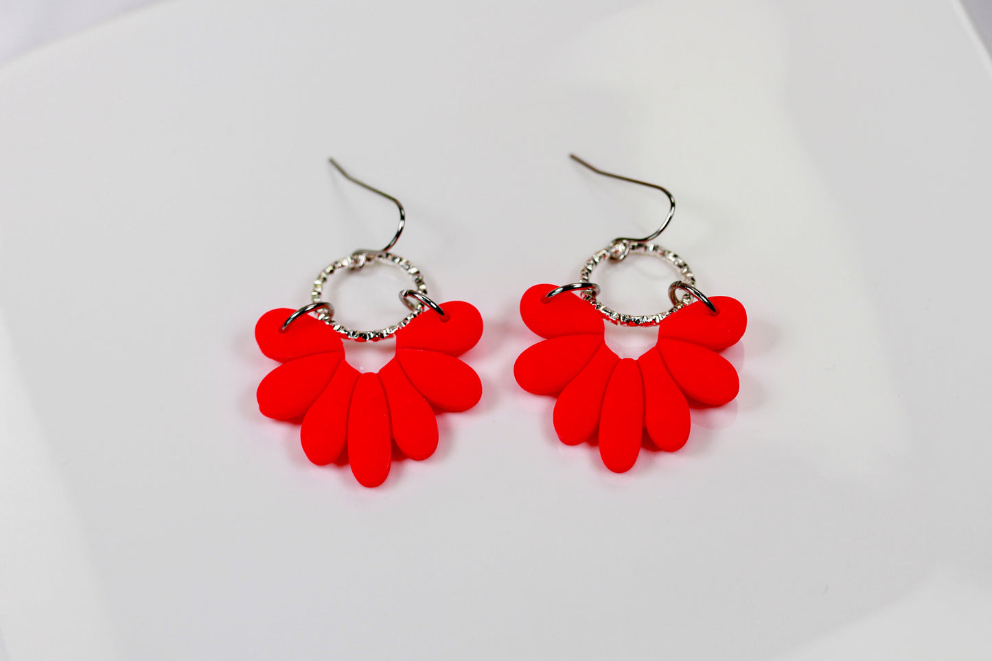 Coral Bloom Fan – Silver - Ohrringe