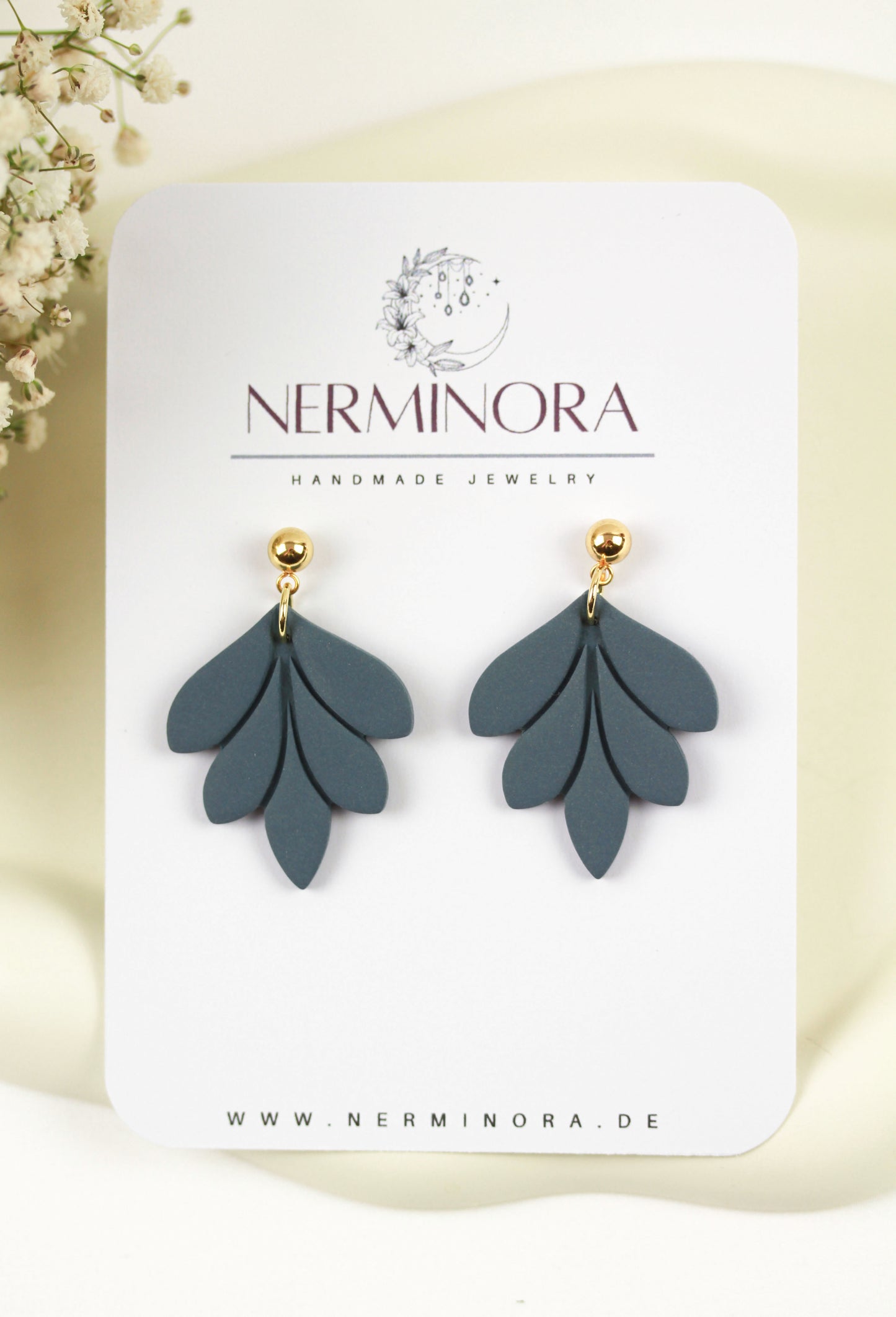 Große Blatt Polymer Clay Ohrringe – Kollektion Dewlight