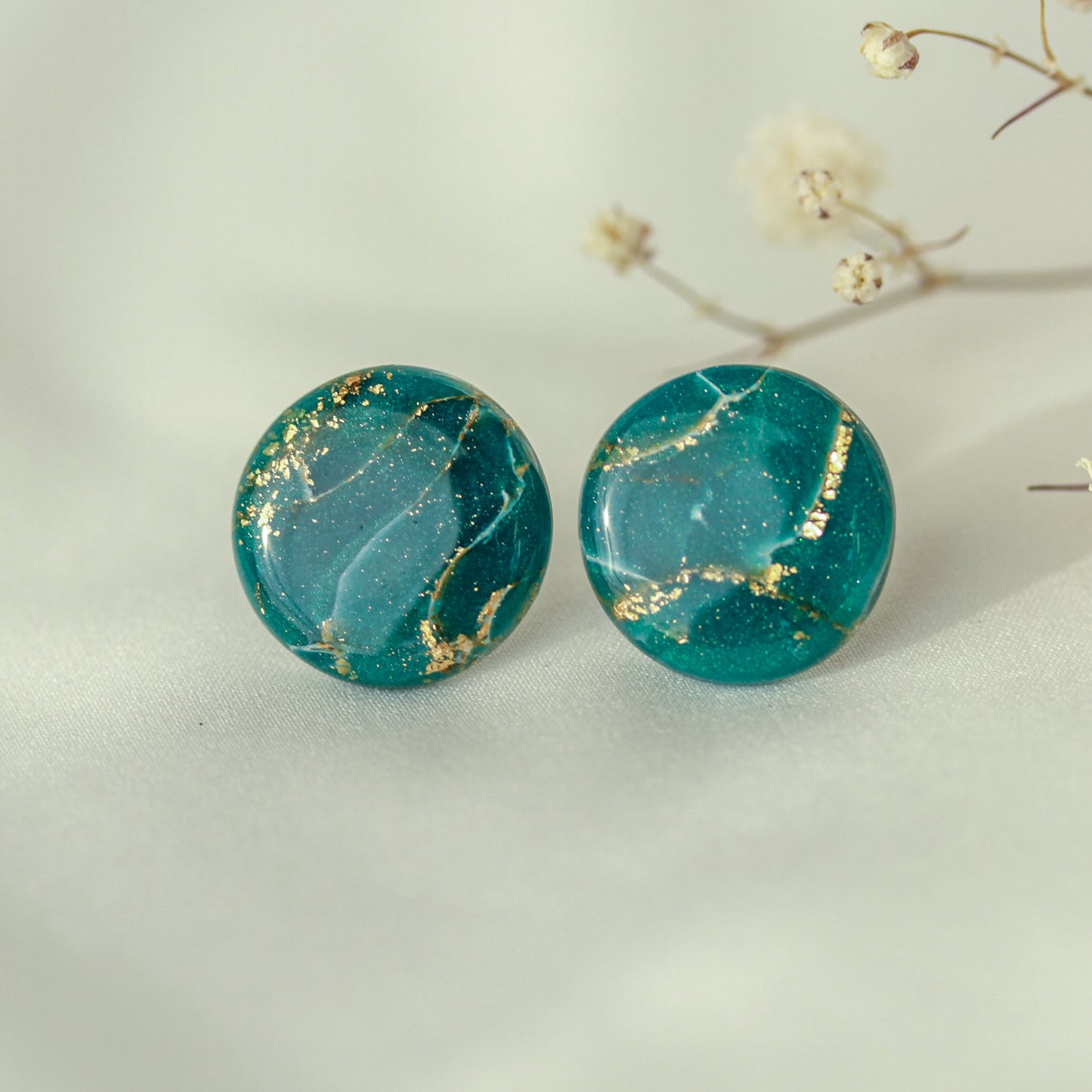 Turea Gold Turquoise – Elegante Ohrringe in Grün & Gold