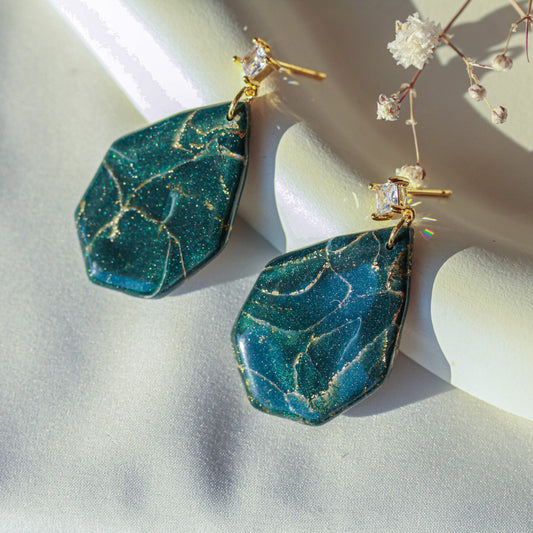 Azuria Blue Gold – Elegante Ohrringe in Blau & Gold