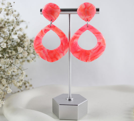 Neon Sommer Statement-Ohrringe – Handgemachte Polymer-Clay-Ohrringe