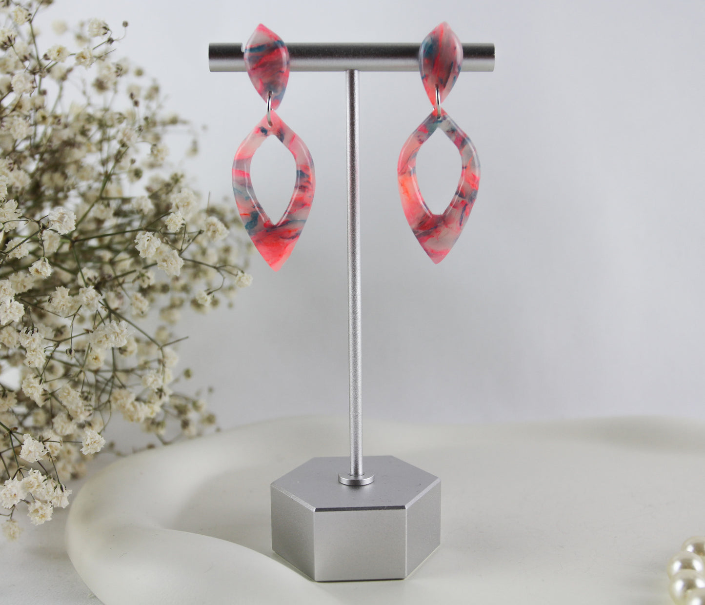 Neon Sommer Polymer Clay Ohrringe