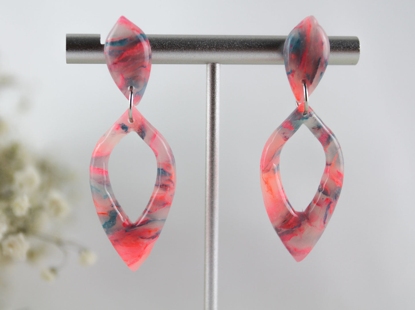 Neon Sommer Polymer Clay Ohrringe