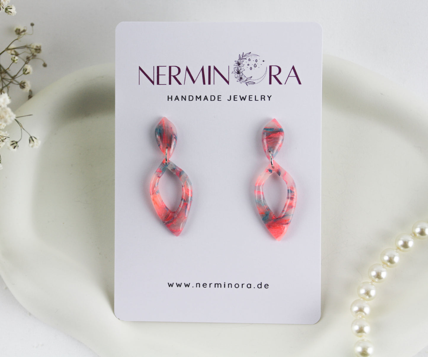 Neon Sommer Polymer Clay Ohrringe