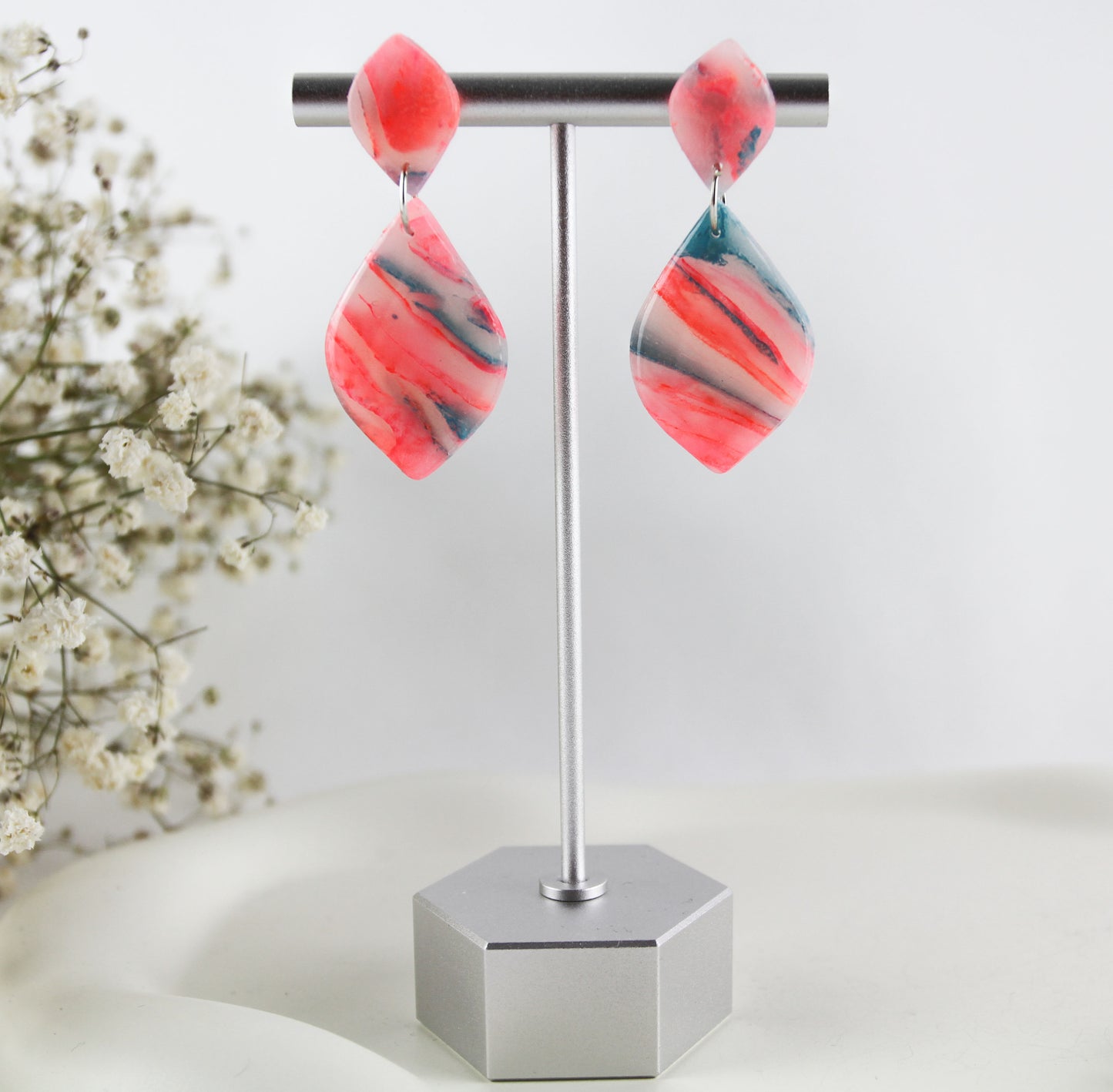 Neon Sommer Polymer Clay Ohrringe