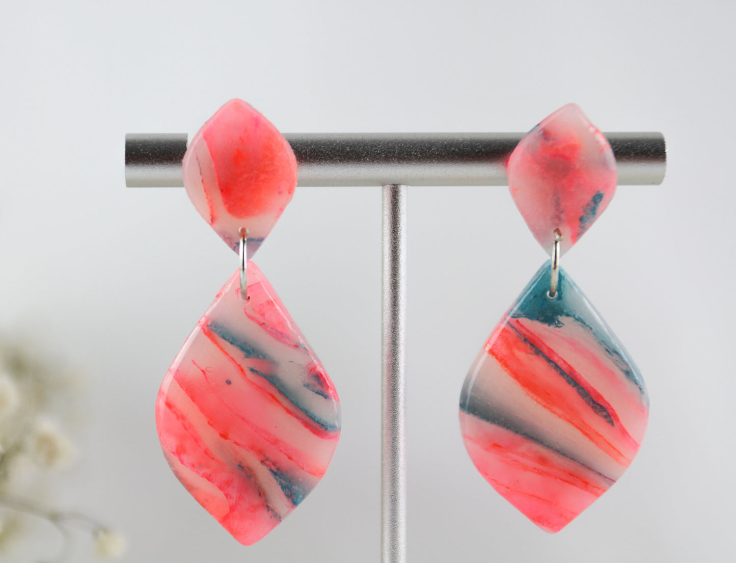Neon Sommer Polymer Clay Ohrringe