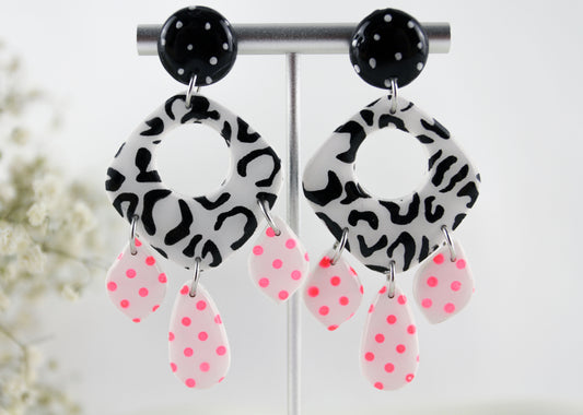 Leo Point – Handgefertigte Polymer Clay Statement Ohrringe