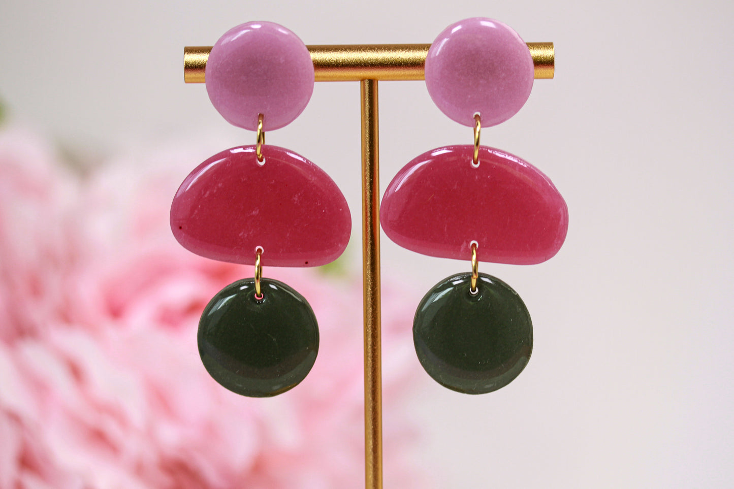 Berry Olive Color Block – Ohrringe
