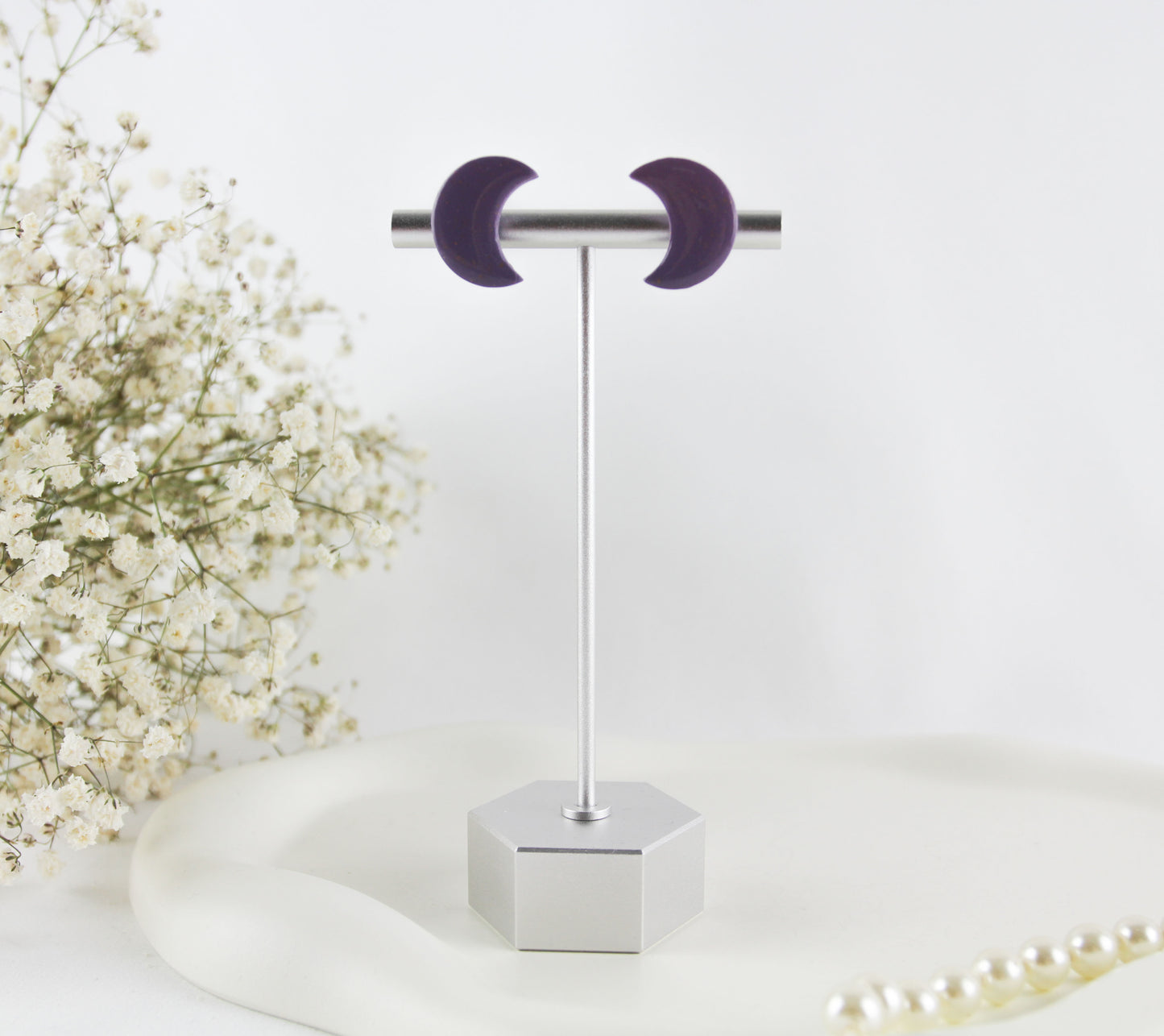 Moon Polymer Clay Ohrstecker, Celestial Ohrringe