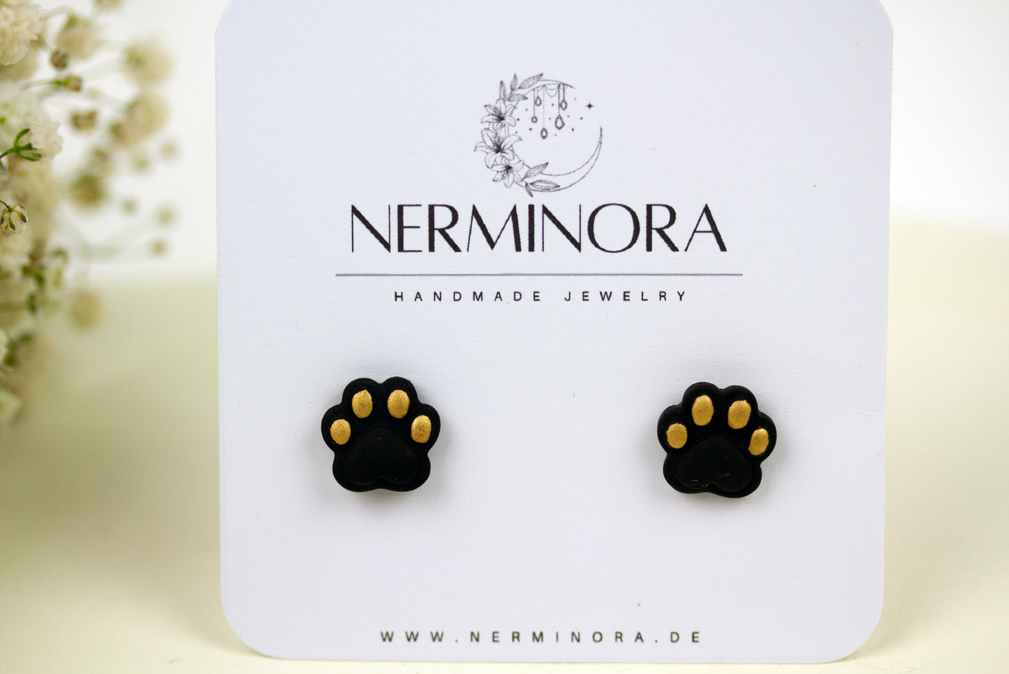 Tierpfote Ohrstecker – Handgefertigte Katzen- & Hundepfoten Polymer Clay Studs