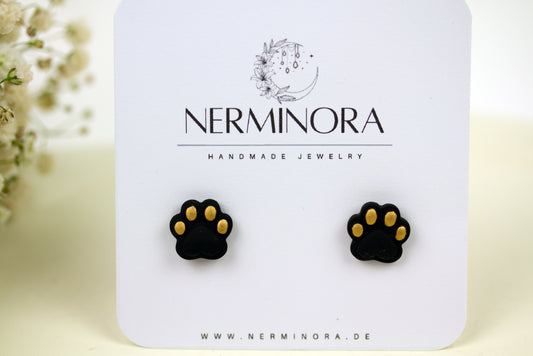 Tierpfote Ohrstecker – Handgefertigte Katzen- & Hundepfoten Polymer Clay Studs