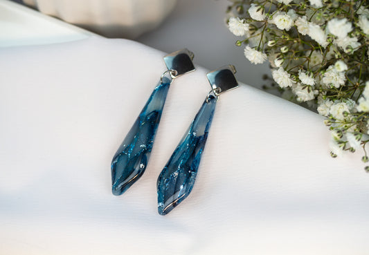 Lange Statement Ohrringe – Midnight Bloom Collection