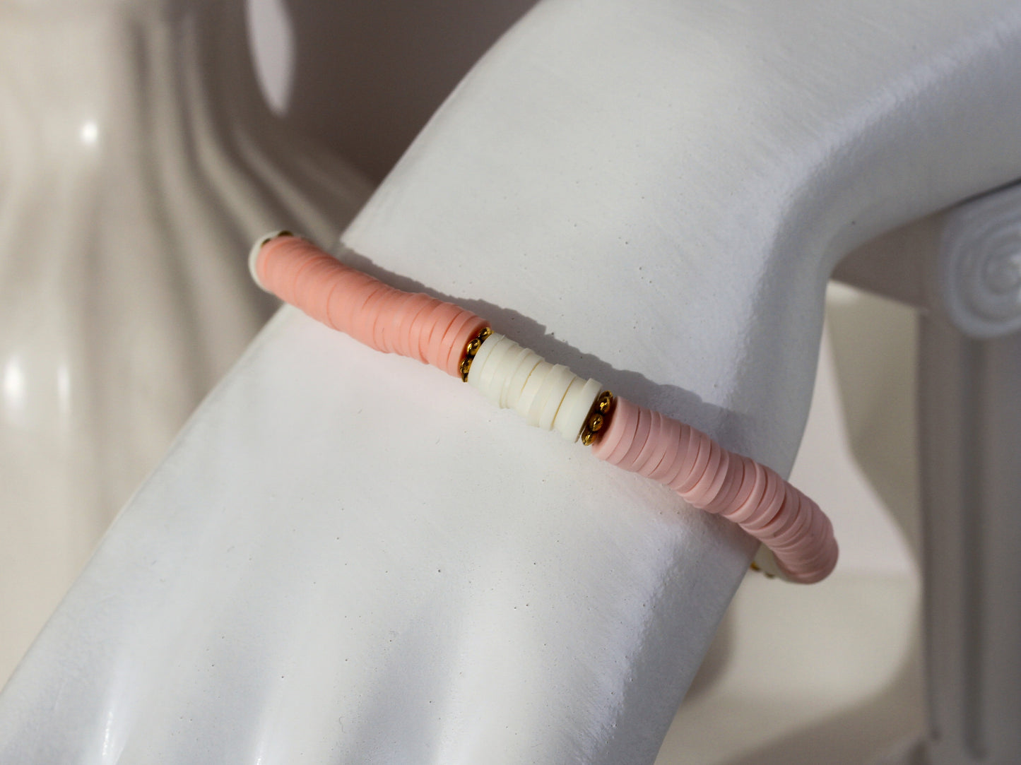 Peach Veil – Katsuki-Armband in Rosa, Pfirsich und Creme
