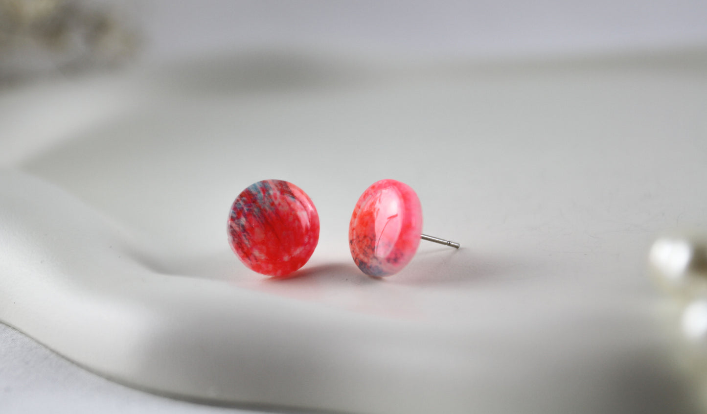 Neon Palmen Sommer Polymer Clay Ohrringe und Ohrstecker