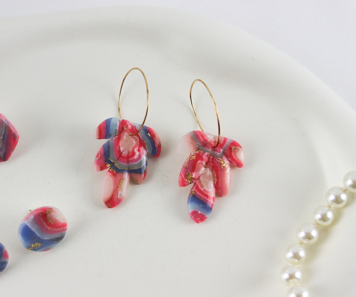 Marmor Stone Polymer Clay Ohrringe und Ohrstecker