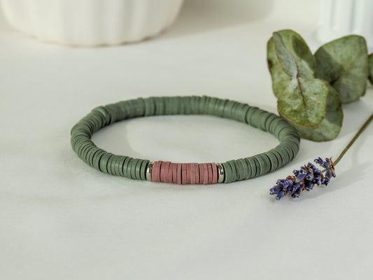 Sage Mauve – Katsuki-Armband in Salbeigrün und Mauve