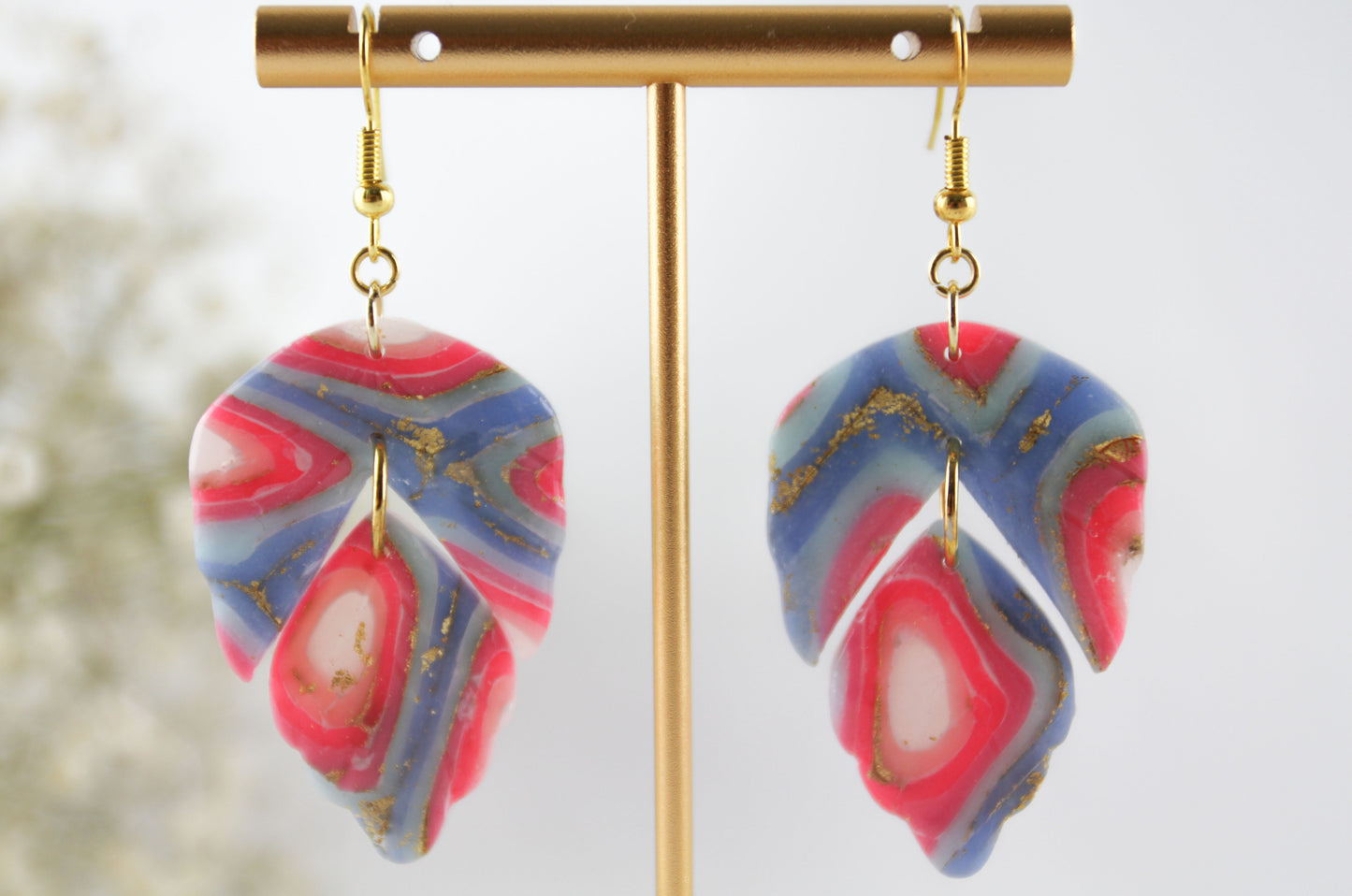 Marmor Stone Polymer Clay Ohrringe und Ohrstecker