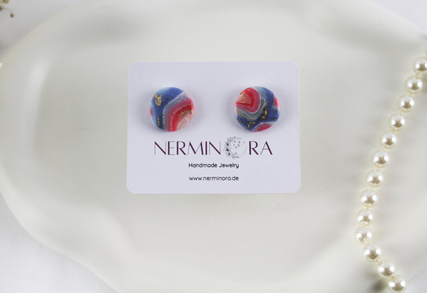 Marmor Stone Polymer Clay Ohrringe und Ohrstecker