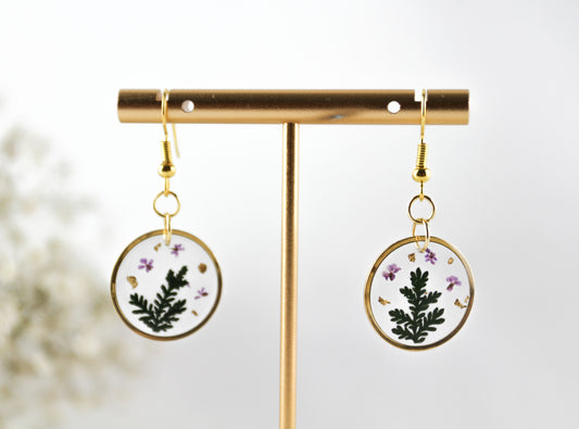 Echte Grüne Naturpflanze – Handgefertigtes Harz Schmuckset (Ohrringe & Kette)