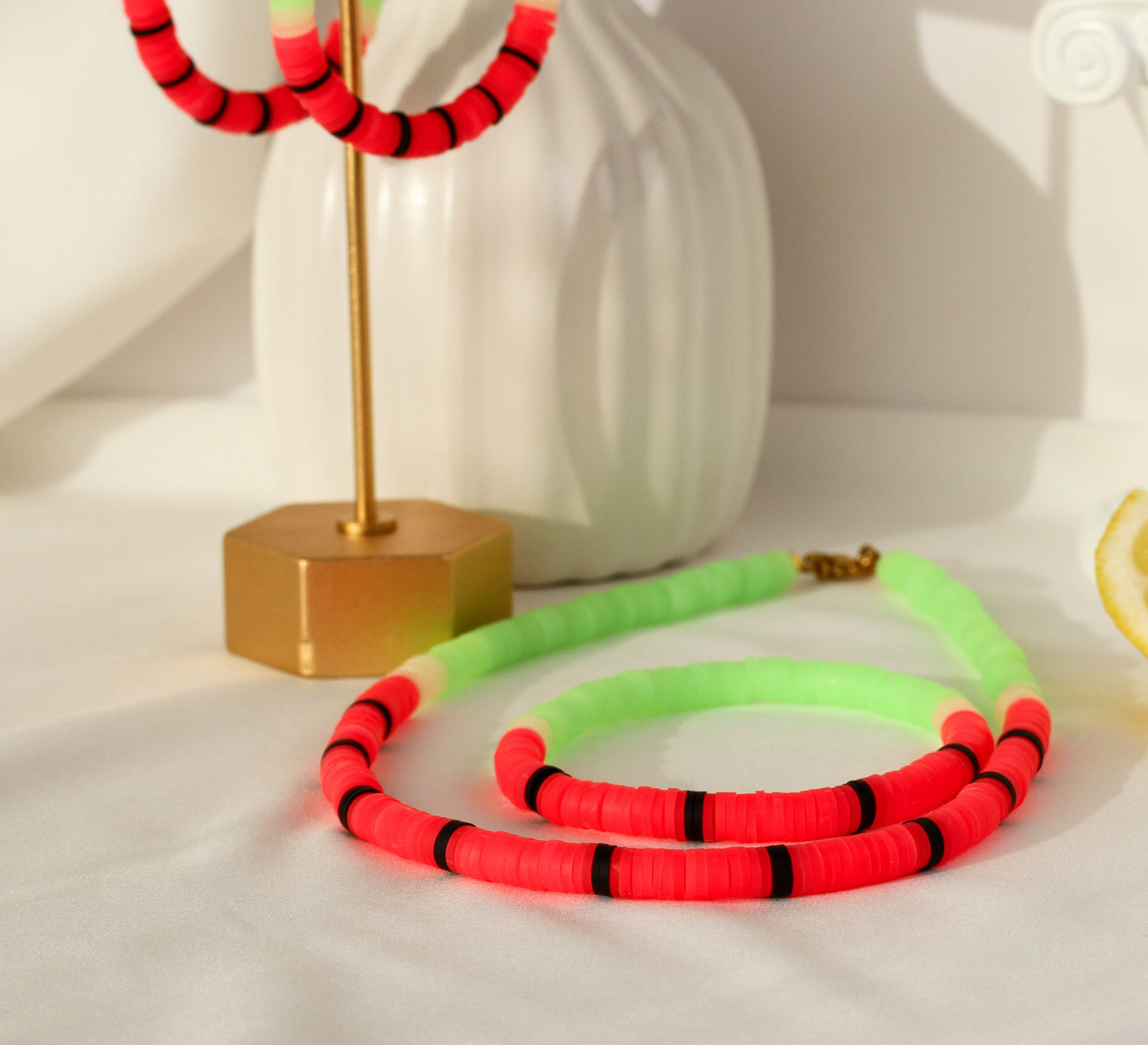 Neon Melon – Katsuki-Schmuck in Neonpink und Limettengrün