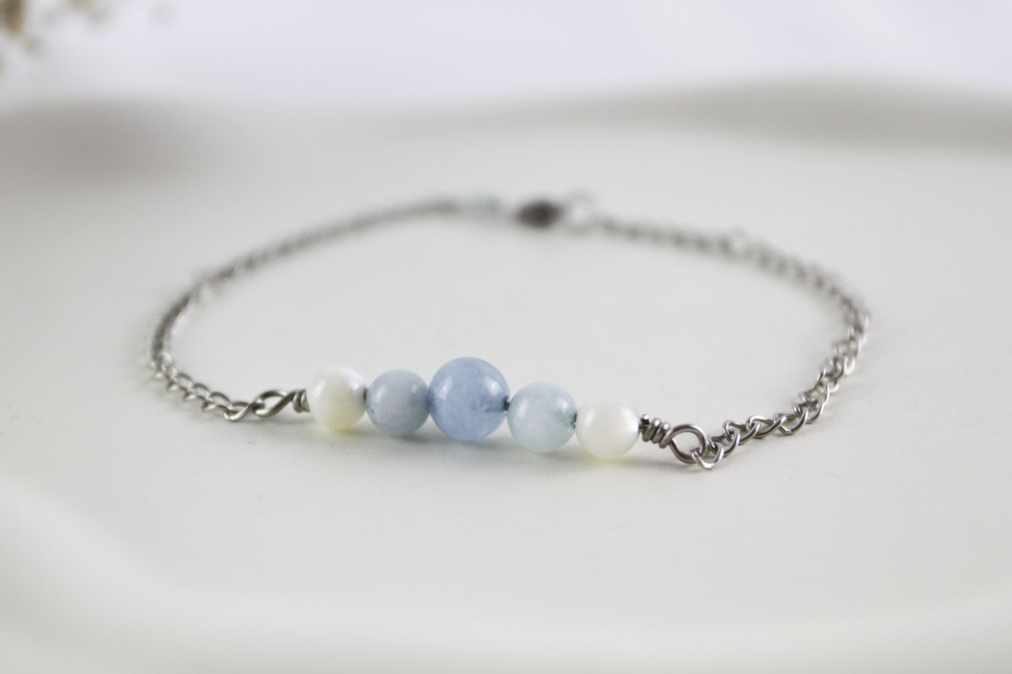 Aquamarin Quarz Armband