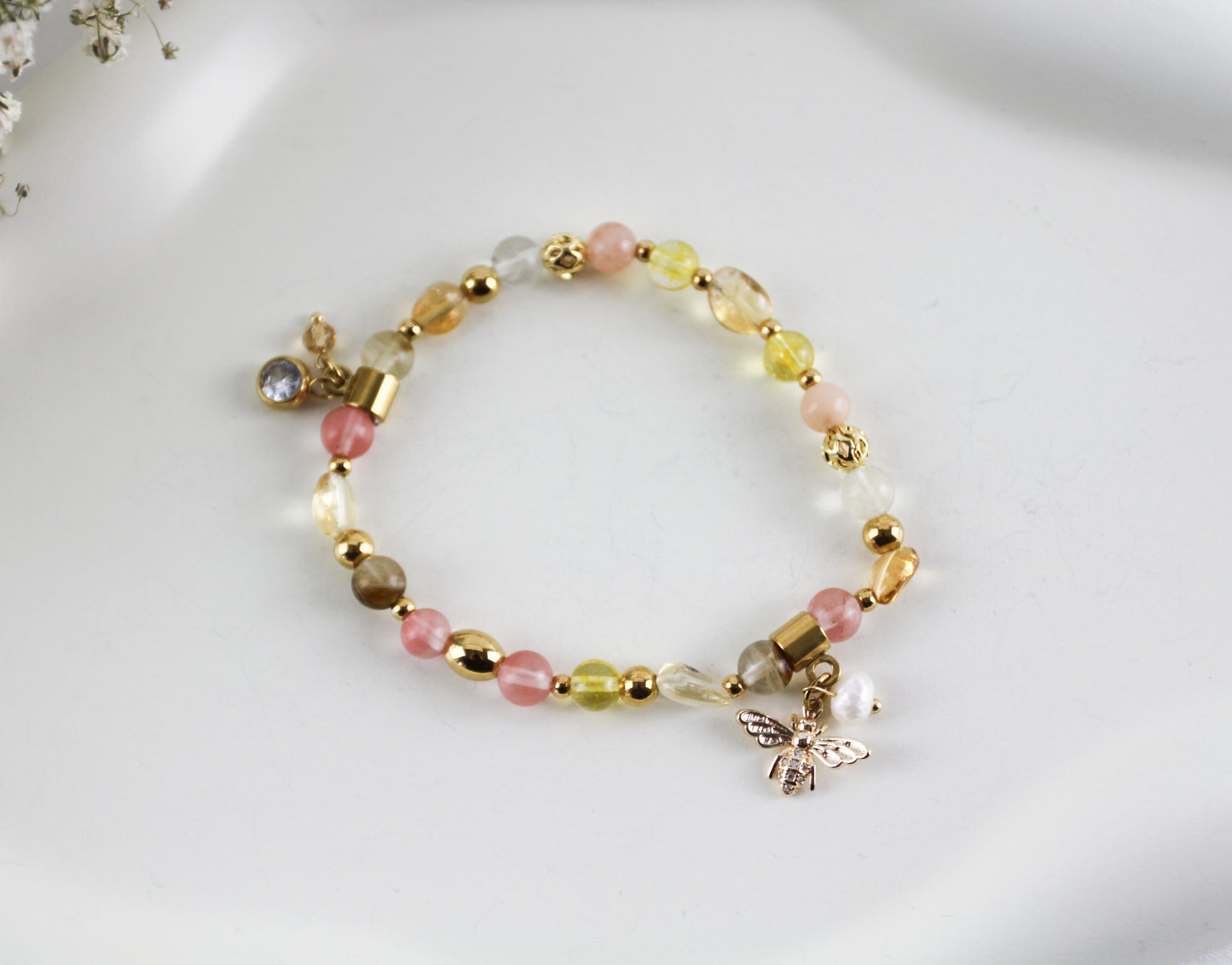 Magisches Citrin Armband in gelb mit Natursteinen