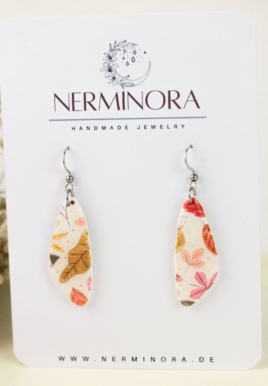 Herbst Blatt Ohrringe – Handgefertigte Polymer Clay Statement Ohrringe