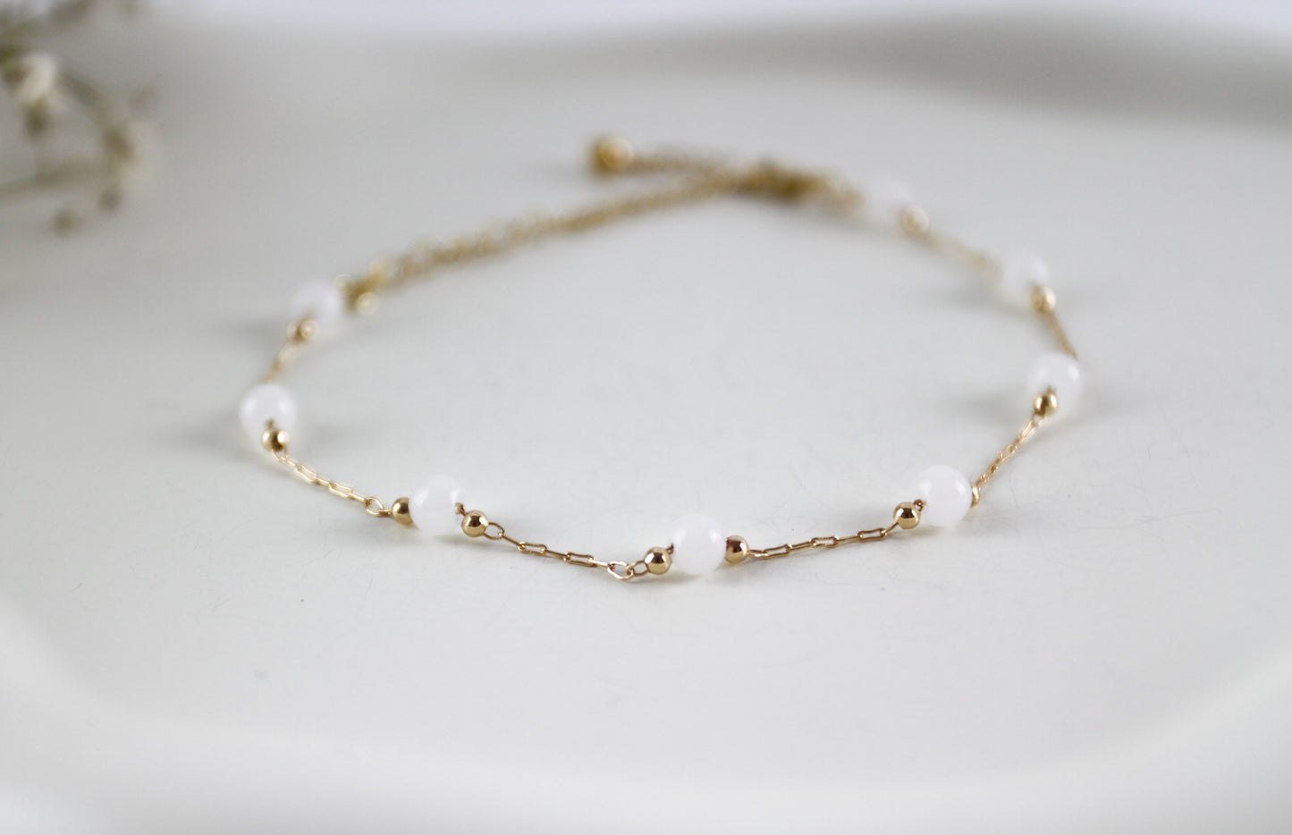 Quartz Natural Stone Bracelet Chain With Clasp