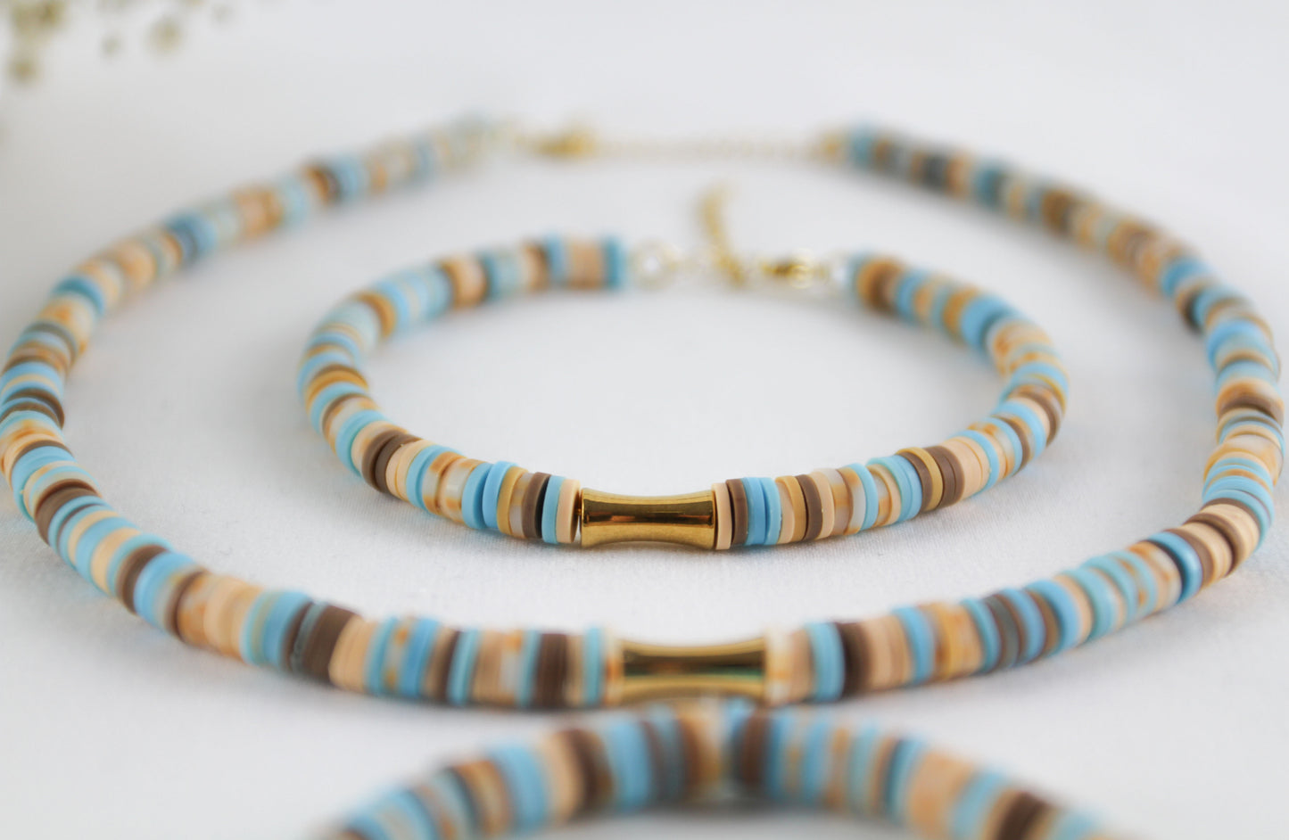Oriental Katsuki Heishi Beaded Bracelet Necklace