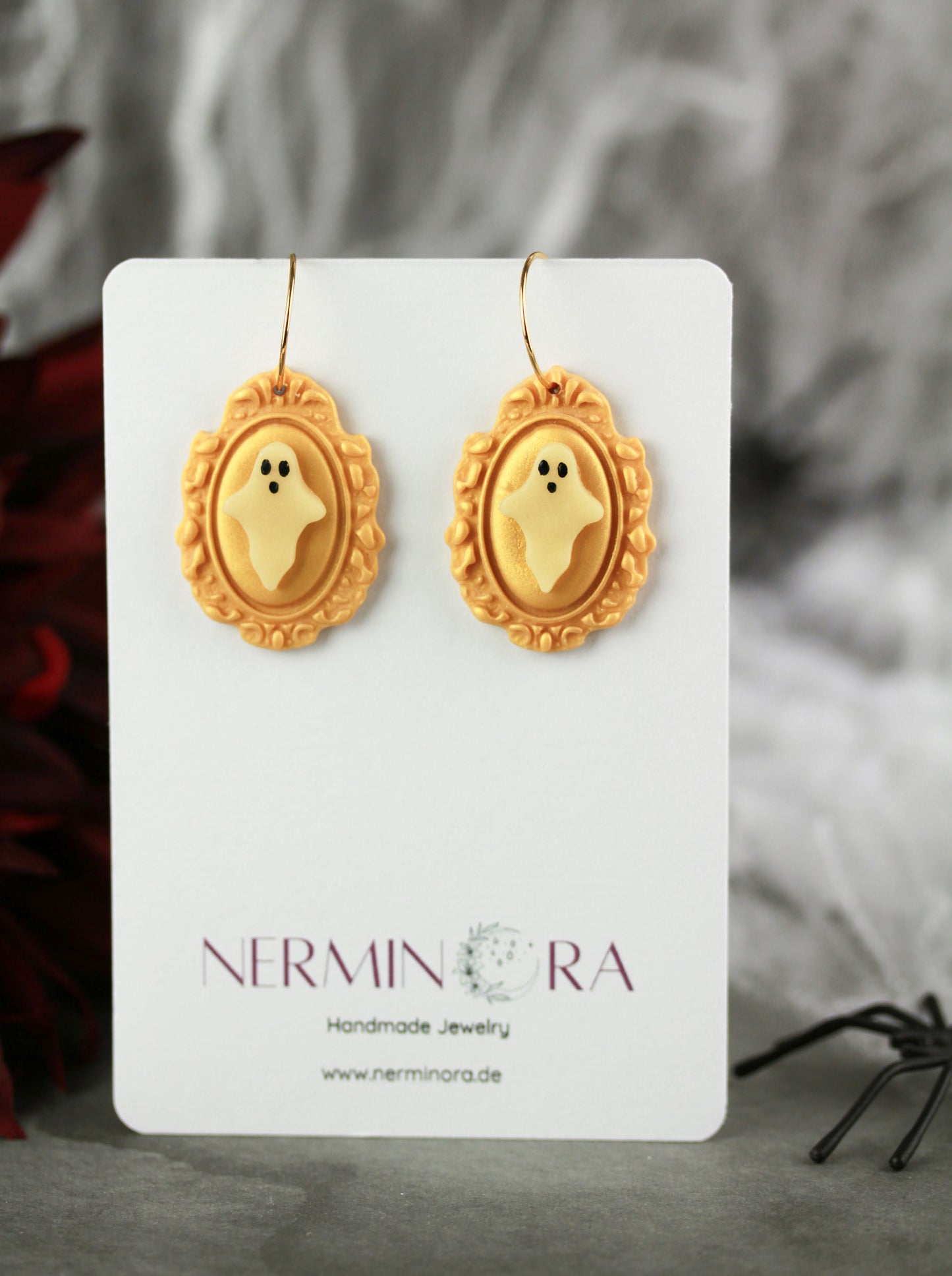 Glow Geisterrahmen Ohrringe – Leuchtende Polymer Clay Ohrringe | Halloween Edition