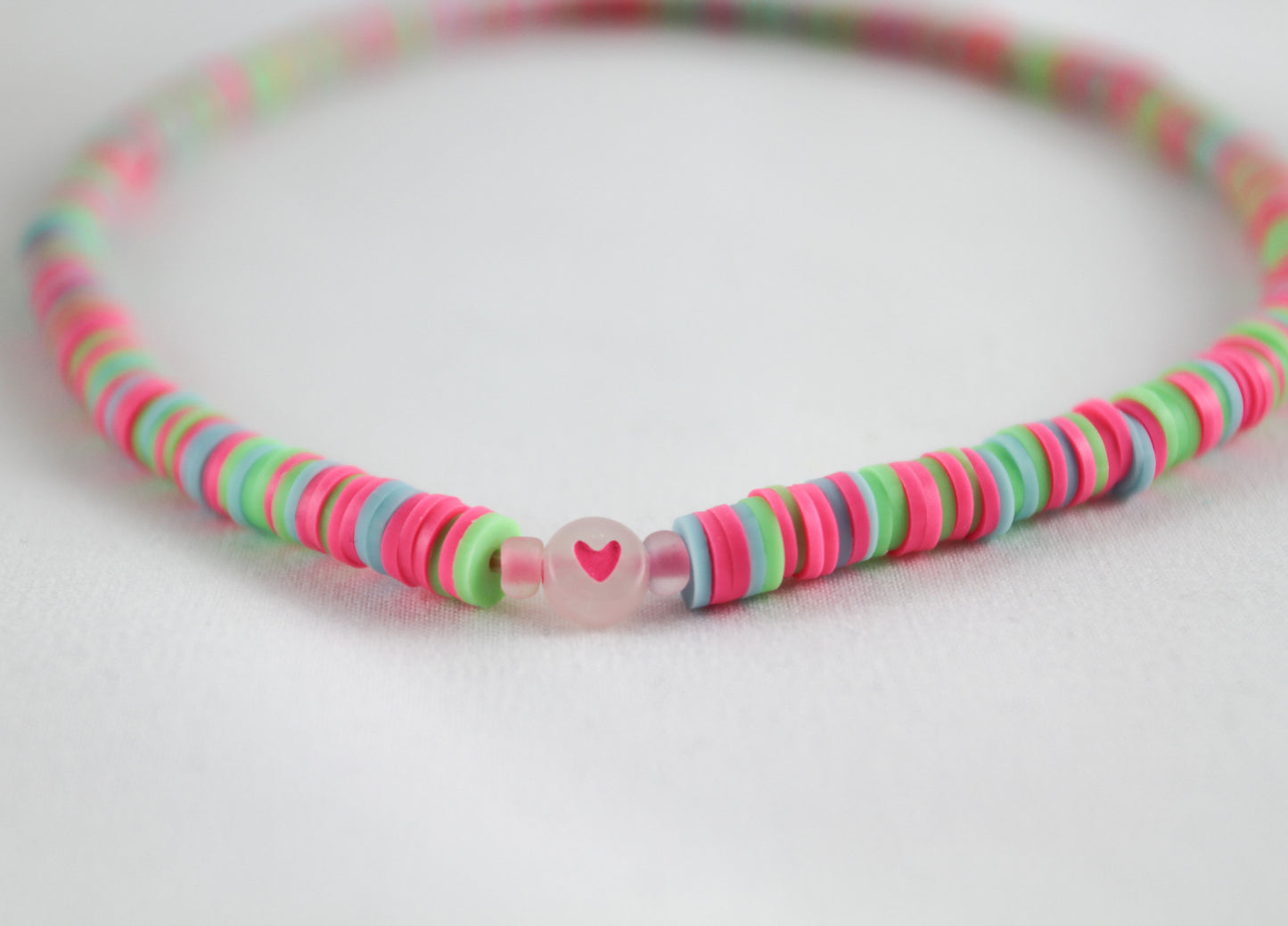 Colorful Katsuki Heishi Beads Bracelets / Necklaces with Heart Bead
