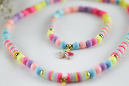 Bunter Seestern Katsuki Schmuckset – Armband & Halskette | Handmade Sommerdesign