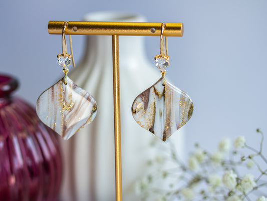 Ohrringe – Leaf – Ivory Mocha Collection