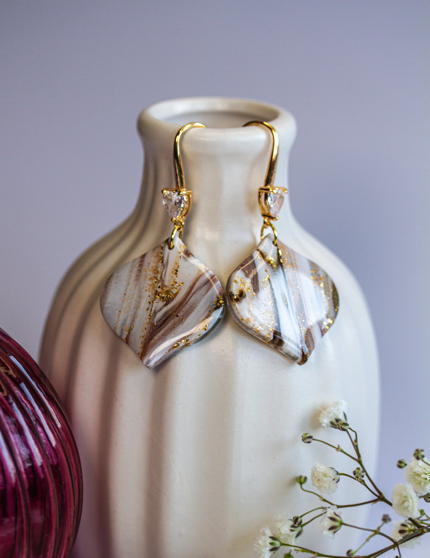 Ivory Mocha Bloom – Ohrringe